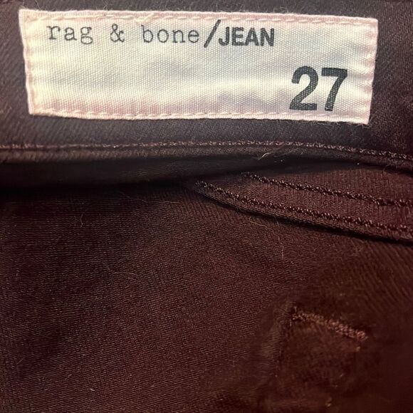 RAG & BONE DRE LOW RISE SLIM BOYFRIEND BURGUNDY 27 - Picture 4 of 7